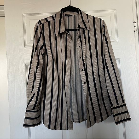 Dynamite Tops - Striped Button-Up Shirt Dynamite